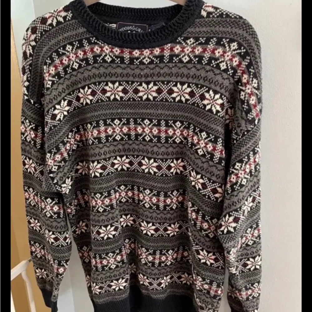 Vintage Woods & Gray SWEATER long sleeve mens xl snowflake 
Chest 18”